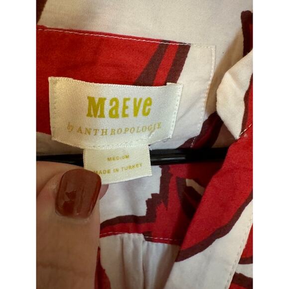 ANTHROPOLOGIE Maeve Floral Printed Shirt Dress M - Picture 9 of 9